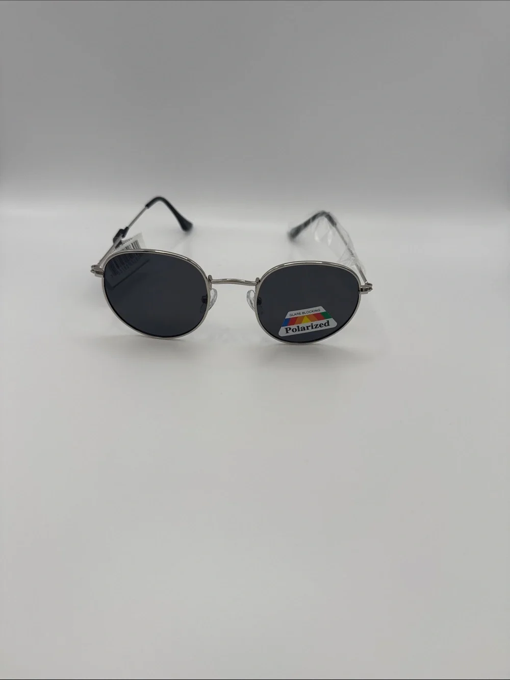 Kids Silver Frame Polarized Black Lens Sunglasses